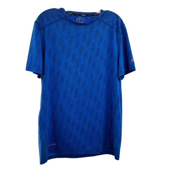 Russell Men's Dri-Power Short Sleeve T-Shirt Blue/Gray Medium Training Fit - Picture 1 of 9